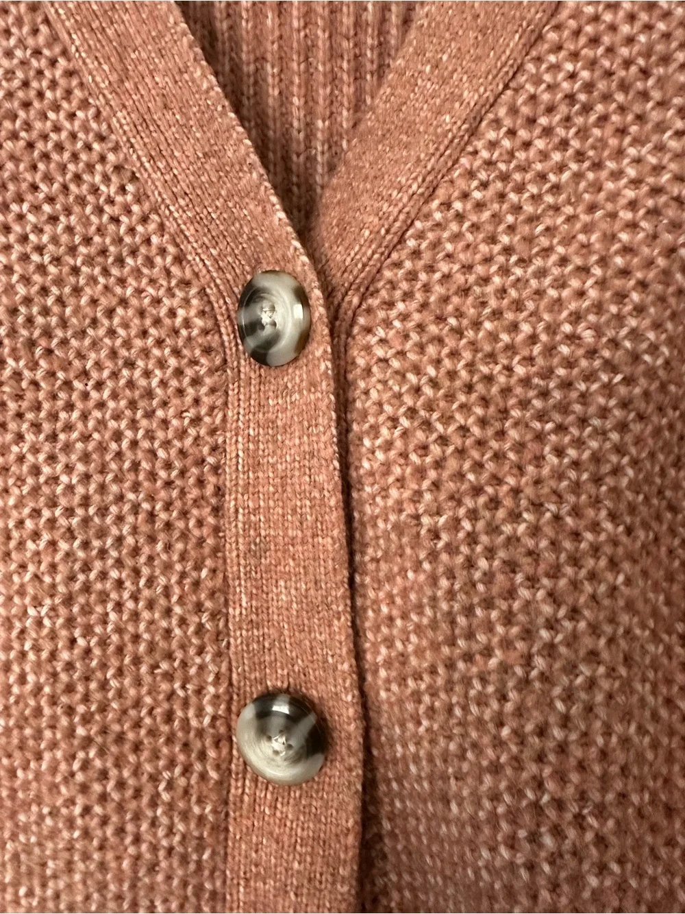 Dusty Pink Cropped V-Neck Button Cardigan Sweater
